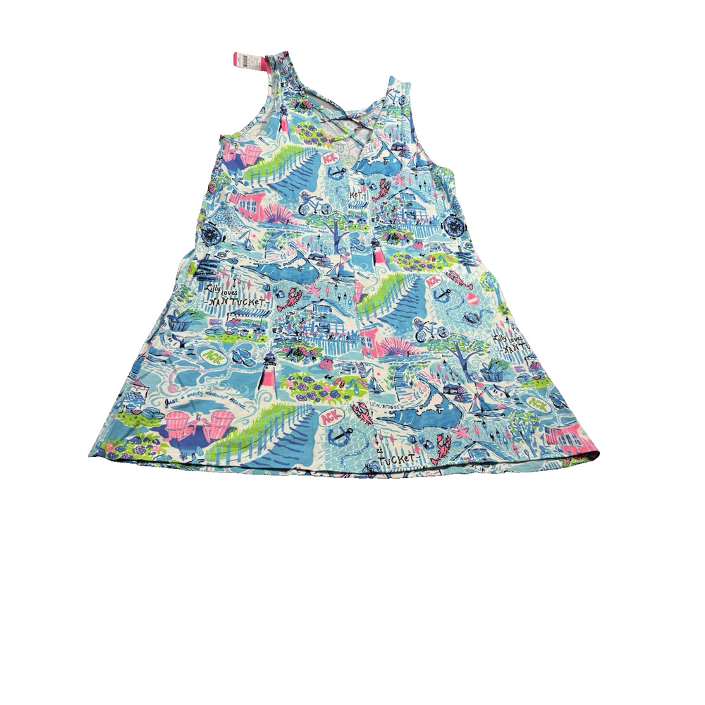 NWT Lilly Pulitzer XL Pima Cotton Kristen Swing Dress Criss Cross Back Dress - Picture 5 of 11